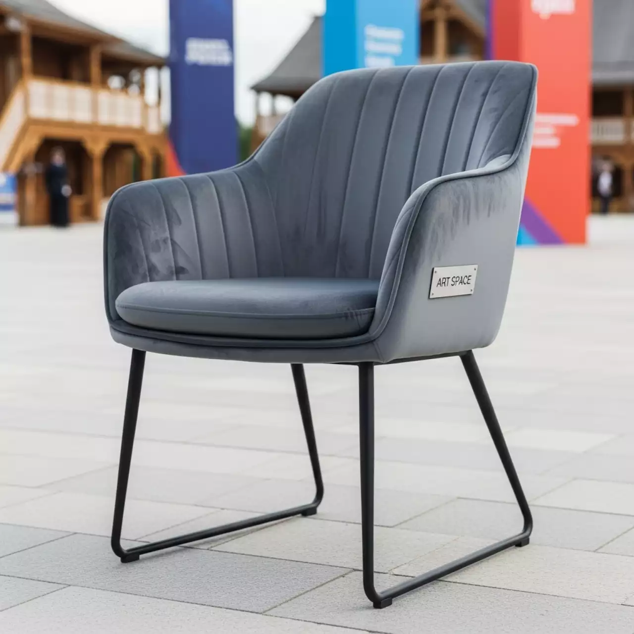 Аренда Стул серый велюр Washington в этно-парке «Моя Россия» — ART SPACE