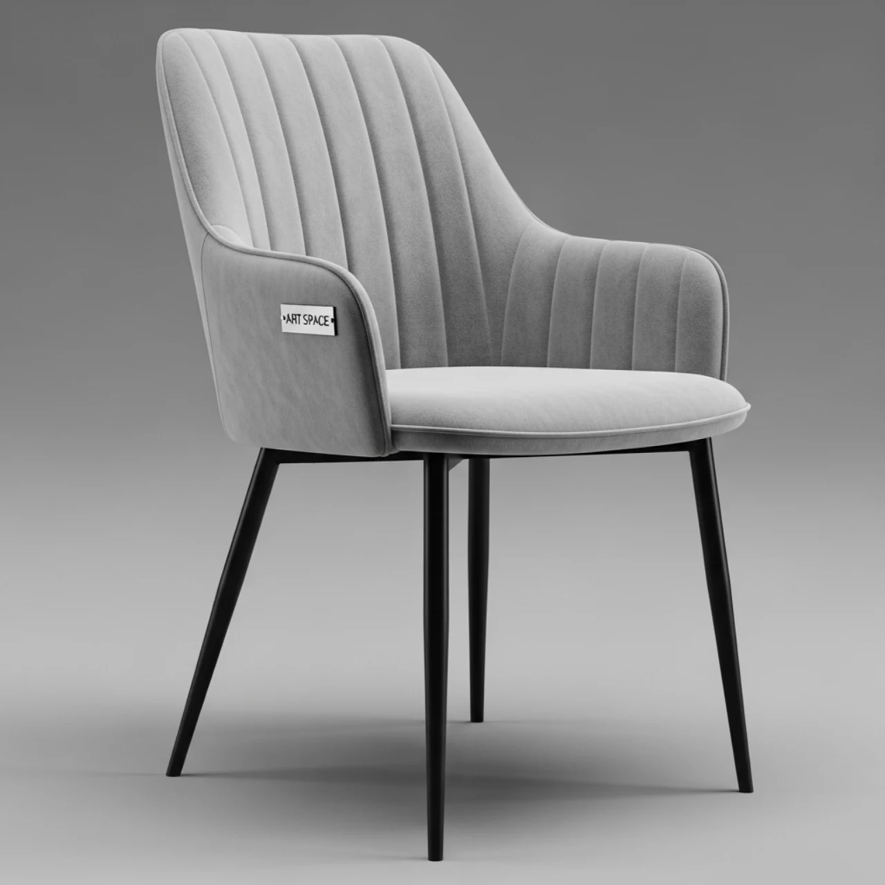 Аренда Стул Siattle V светло серый велюр черный каркас на теплоходе «Дагомыс» — ART SPACE