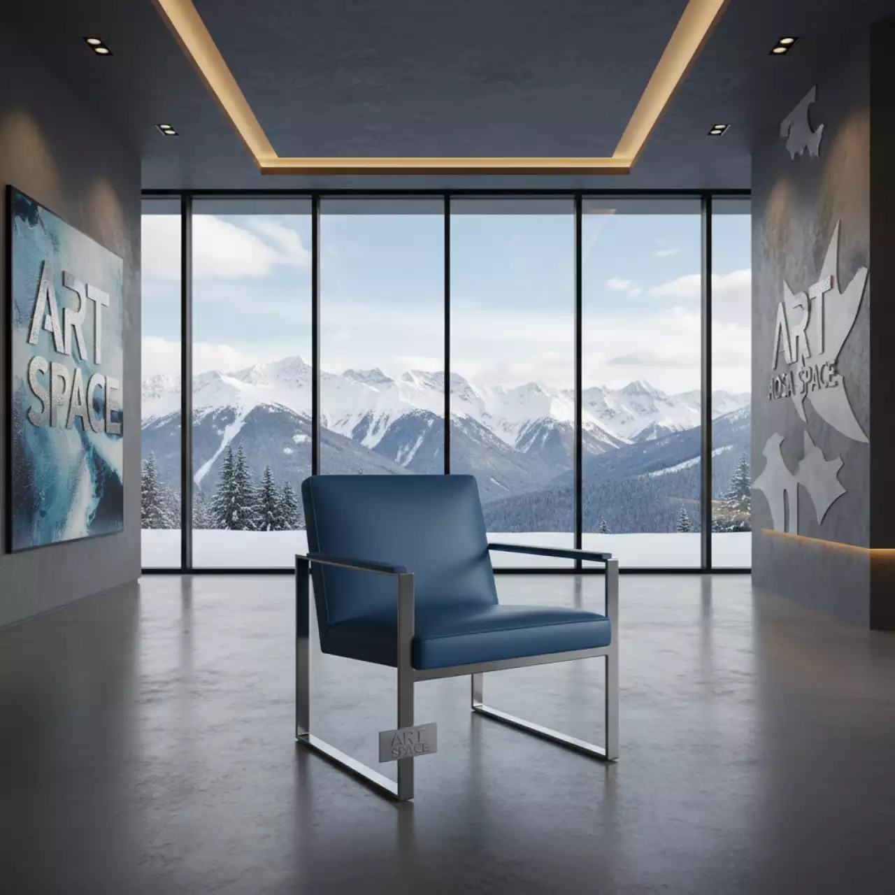 Аренда Стул синий из экокожи Neron в Mantera Supreme — ART SPACE