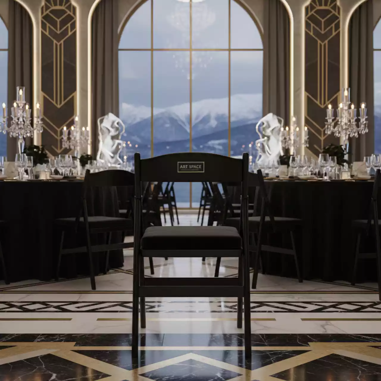 Аренда Стул складной банкетный Lite черный на Имеретинской набережной — ART SPACE
