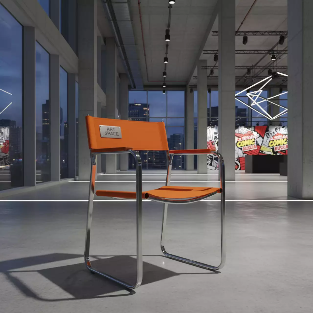 Аренда Стул складной Джон металлик оранжевый в Stella di Mosca — ART SPACE