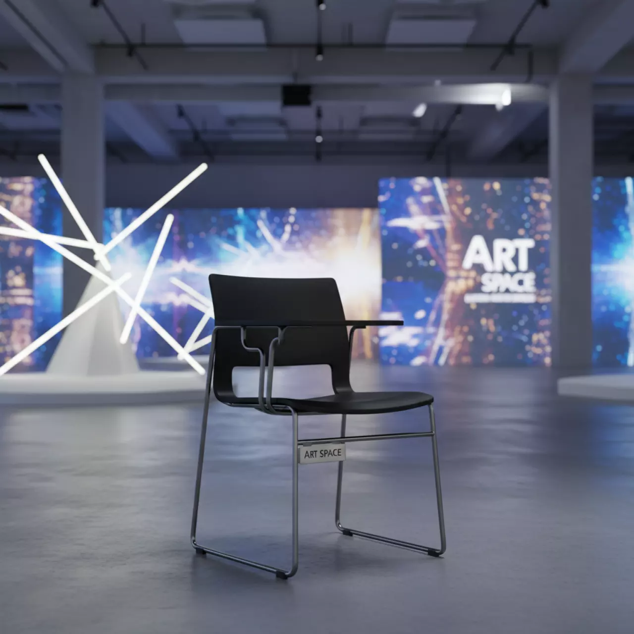 Аренда Стул складной с пюпитром Джони черный в Mantera Supreme — ART SPACE