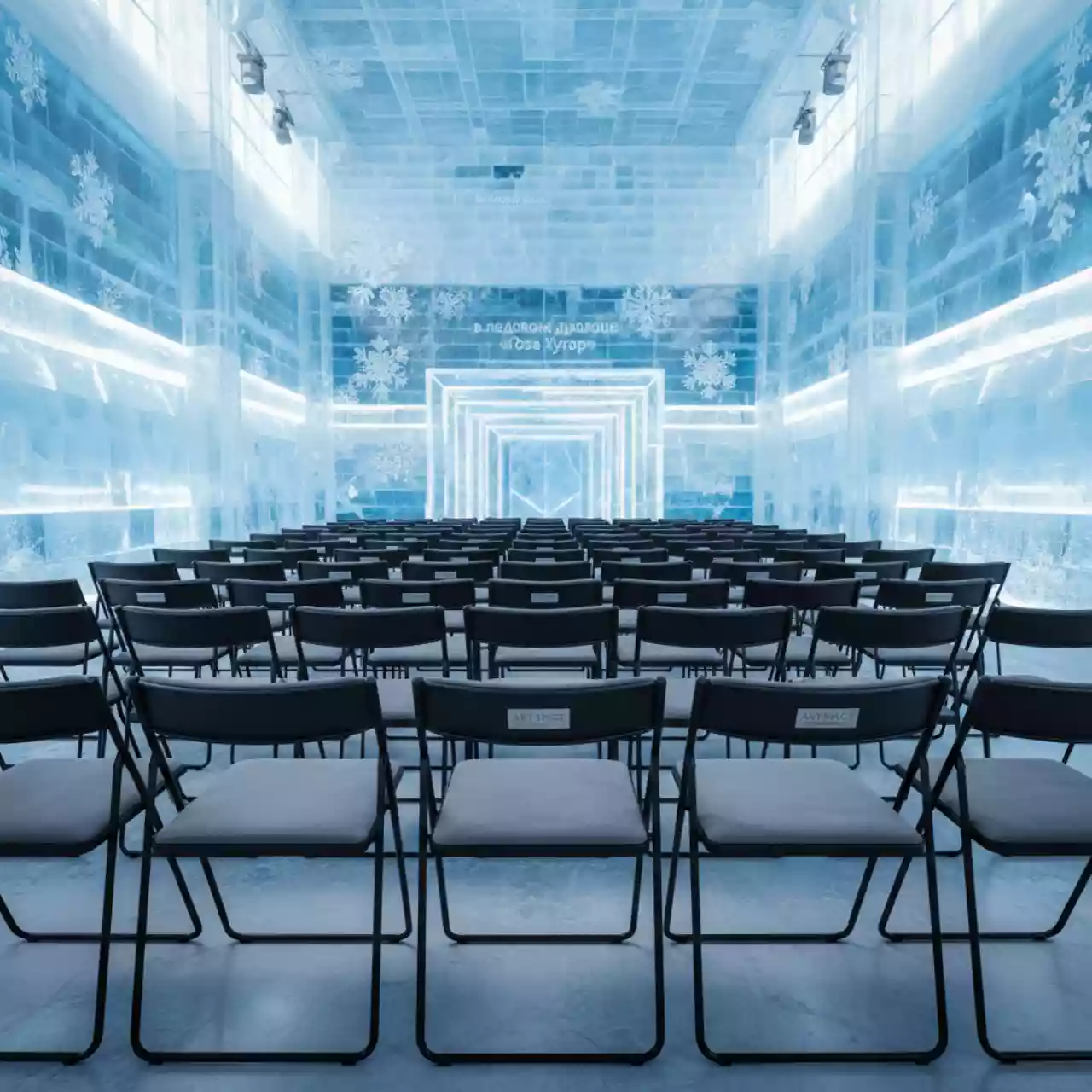 Аренда Стул складной серый каркас черный Krin в ледовом дворце «Роза Хутор» — ART SPACE