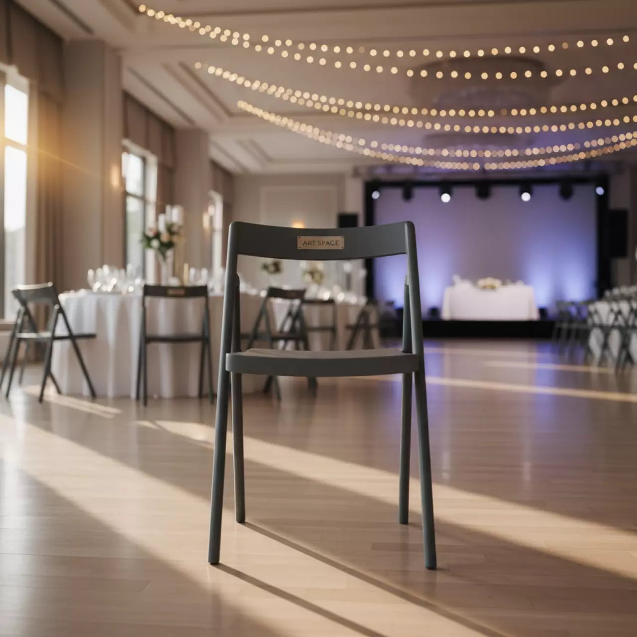 Аренда Стул складной серый Krin Luxe в Grand Karat Sochi — ART SPACE