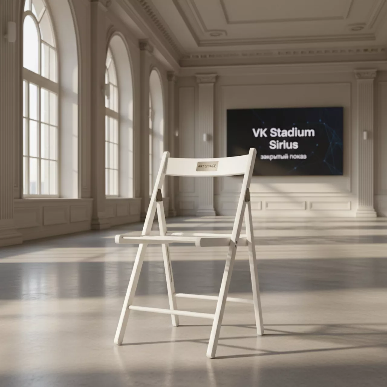 Аренда Стул складной Торни белый в VK Stadium Sirius — ART SPACE