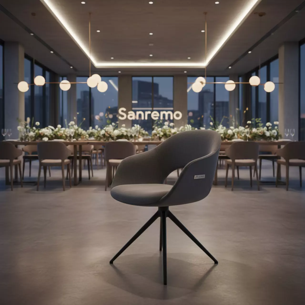 Аренда Стул Solomon крутящийся серый черный в ресторане «Sanremo» — ART SPACE