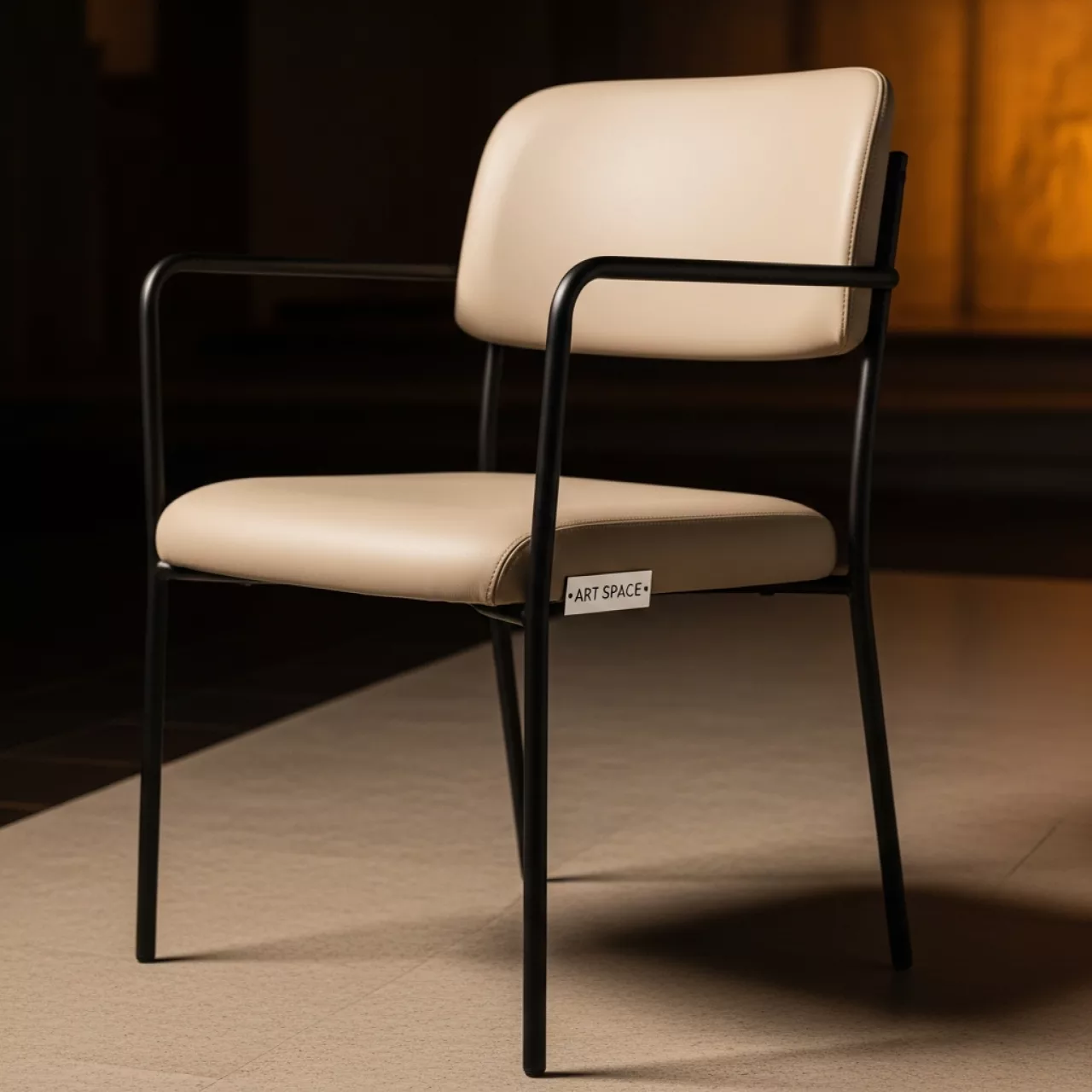 Аренда Стул Stars LS каркас черный экокожа бежевый в Гранд Отель Сочи — ART SPACE