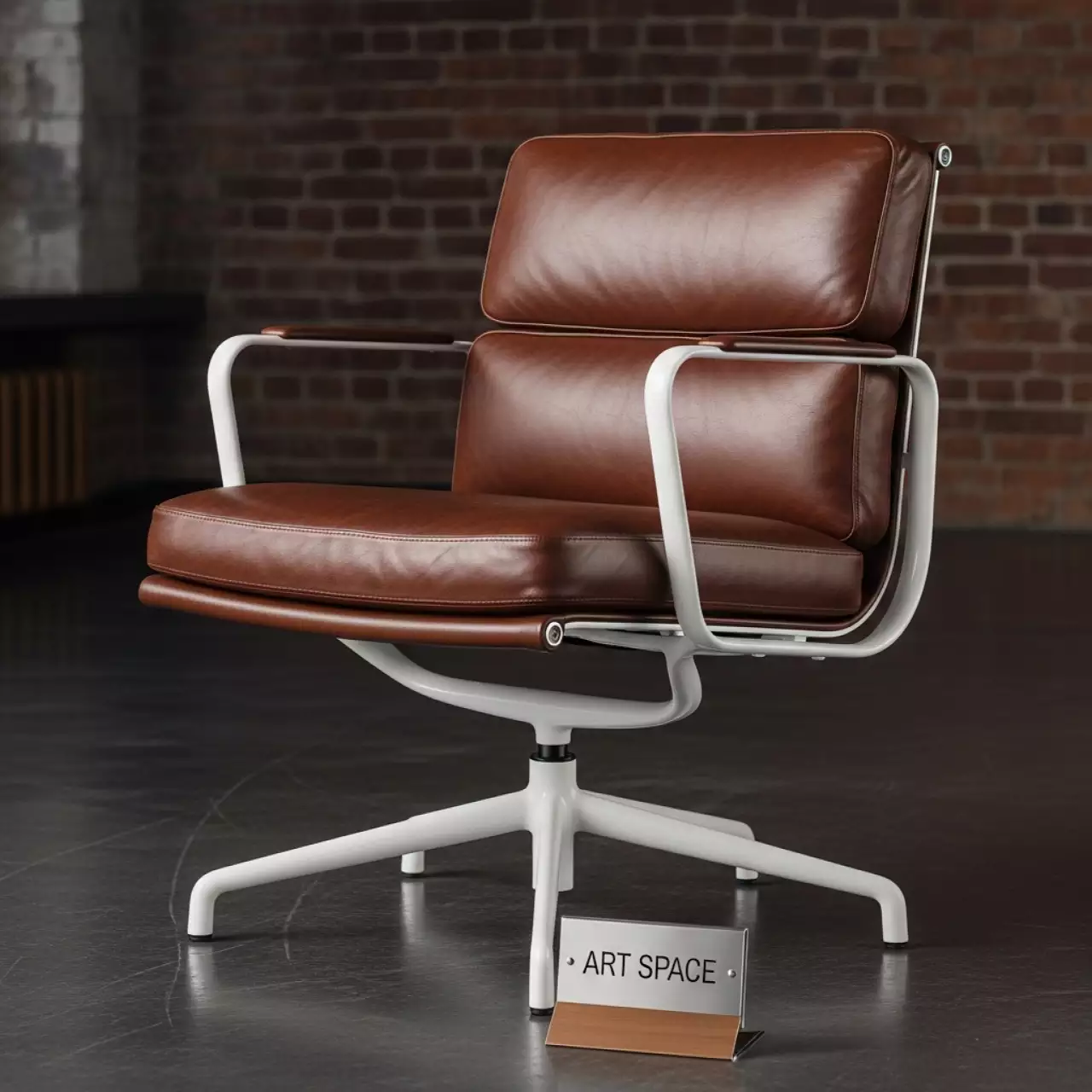 Аренда Стул Stars LS кожа шоколадная белый каркас в Ледовом дворце «Айсберг» — ART SPACE