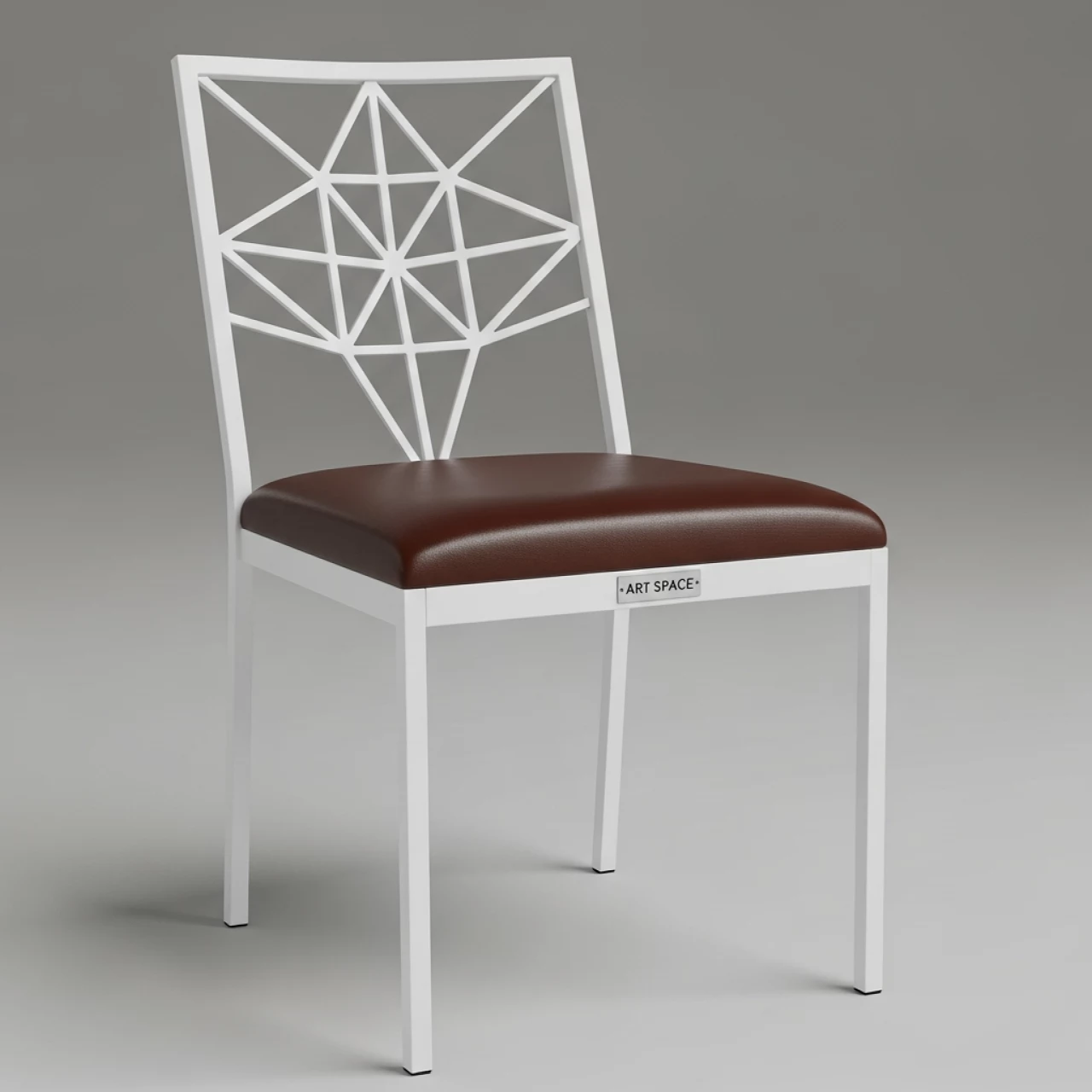 Аренда Стул Stars LS шоколадная кожа белый каркас в ресторане «La Terrazza» — ART SPACE