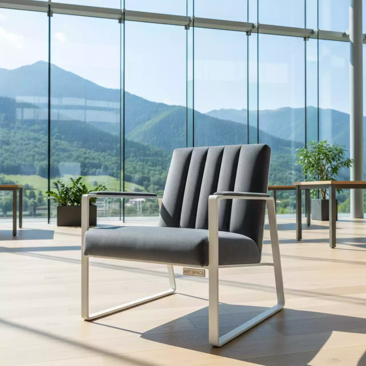 Аренда Стул Stars LS велюр графит белый каркас в Поляна 1389 Отель и Спа — ART SPACE