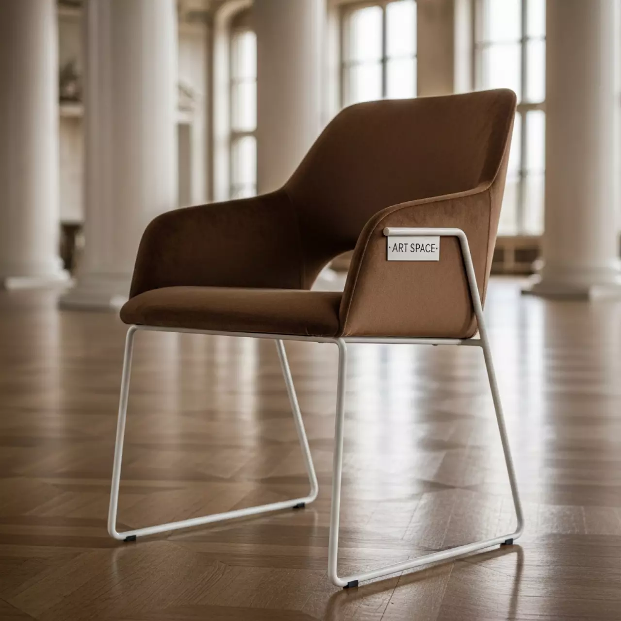 Аренда Стул Stars V S белый каркас велюр какао в усадьбе Голицына — ART SPACE