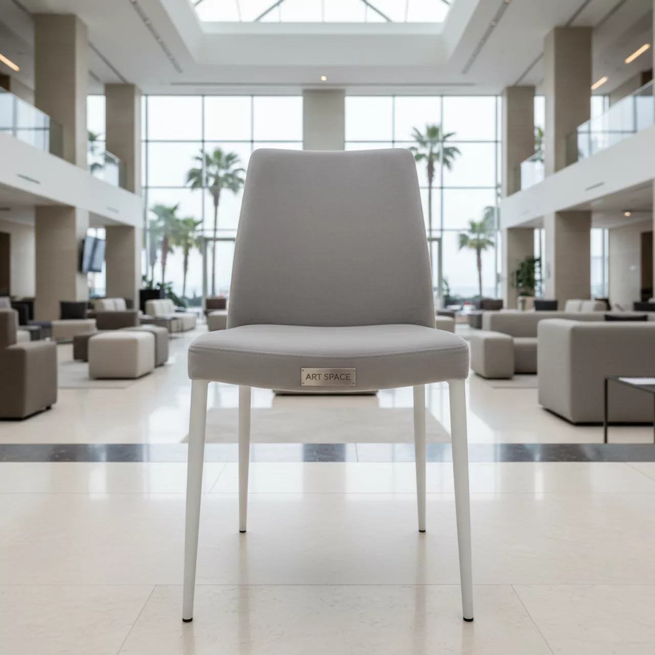 Аренда Стул светло серый велюр Marinete белые ножки в Гранд Отель Сочи — ART SPACE