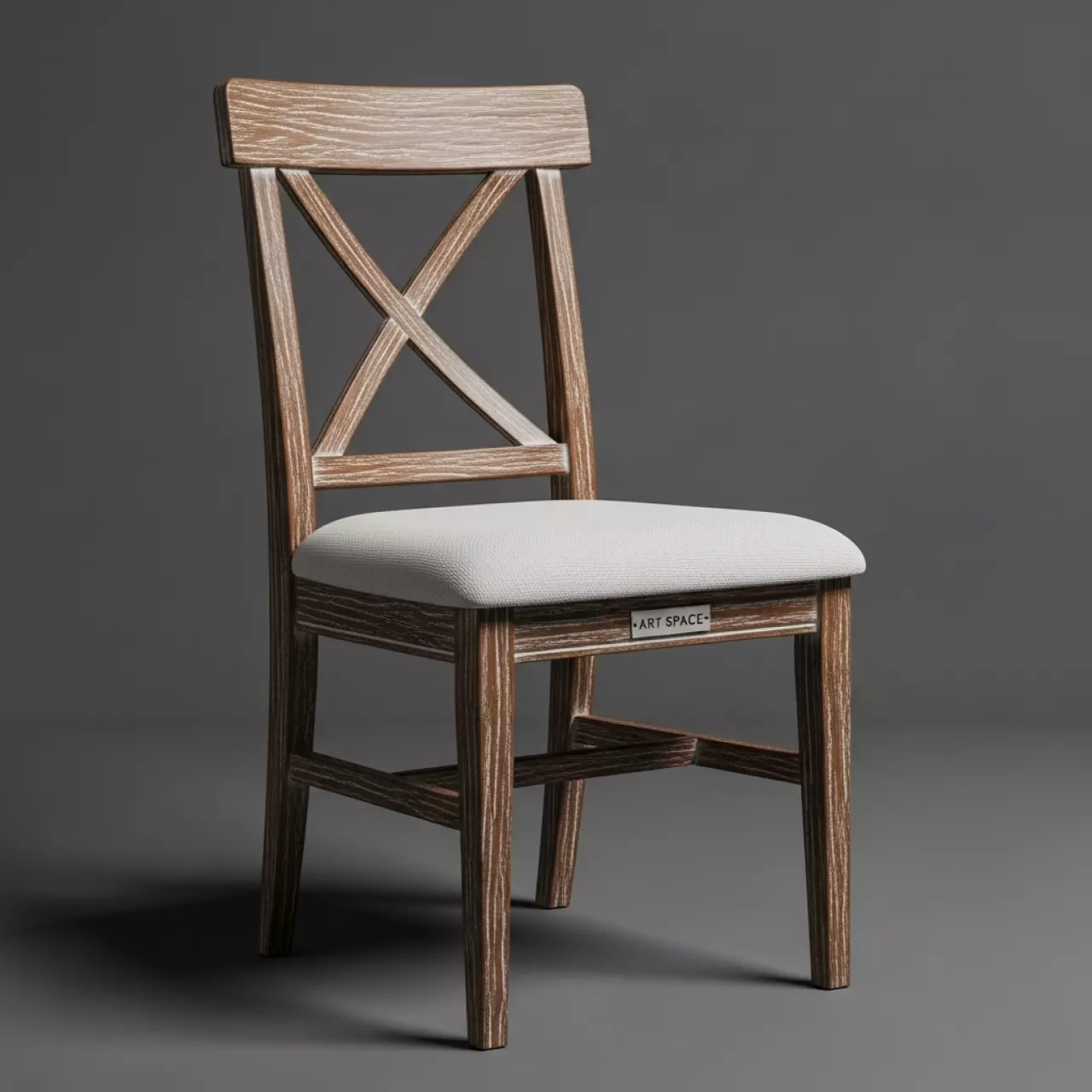 Аренда Стул Такер старинный орех белая патина подушка рогожка Ametist bravo white в Omega Sirius — ART SPACE
