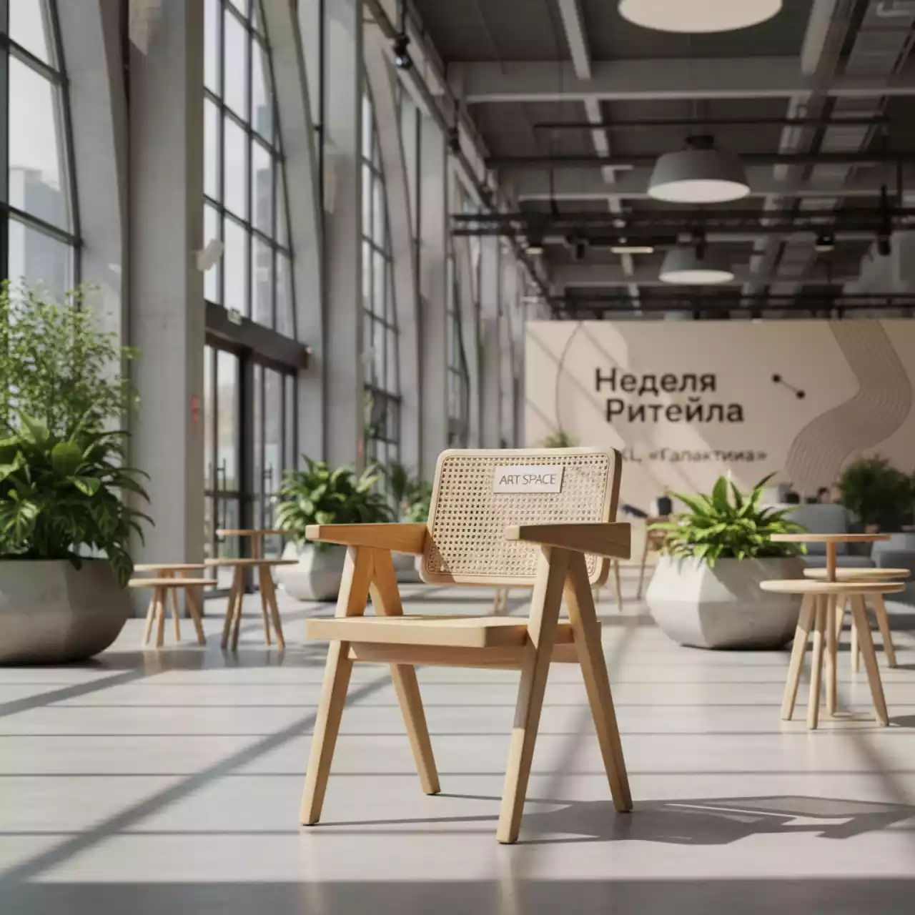 Аренда Стул Такер светло бежевый деревянный в ОКЦ «Галактика» — ART SPACE