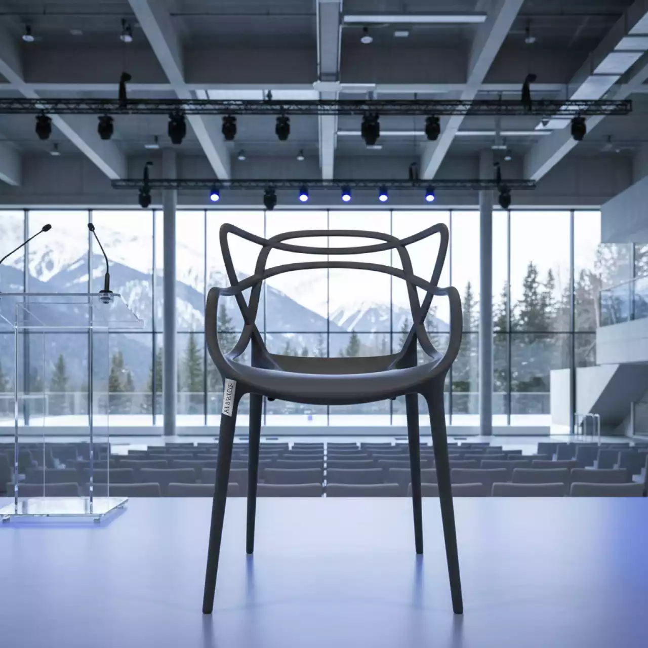 Аренда Стул темно серый Masters в ледовом дворце «Роза Хутор» — ART SPACE