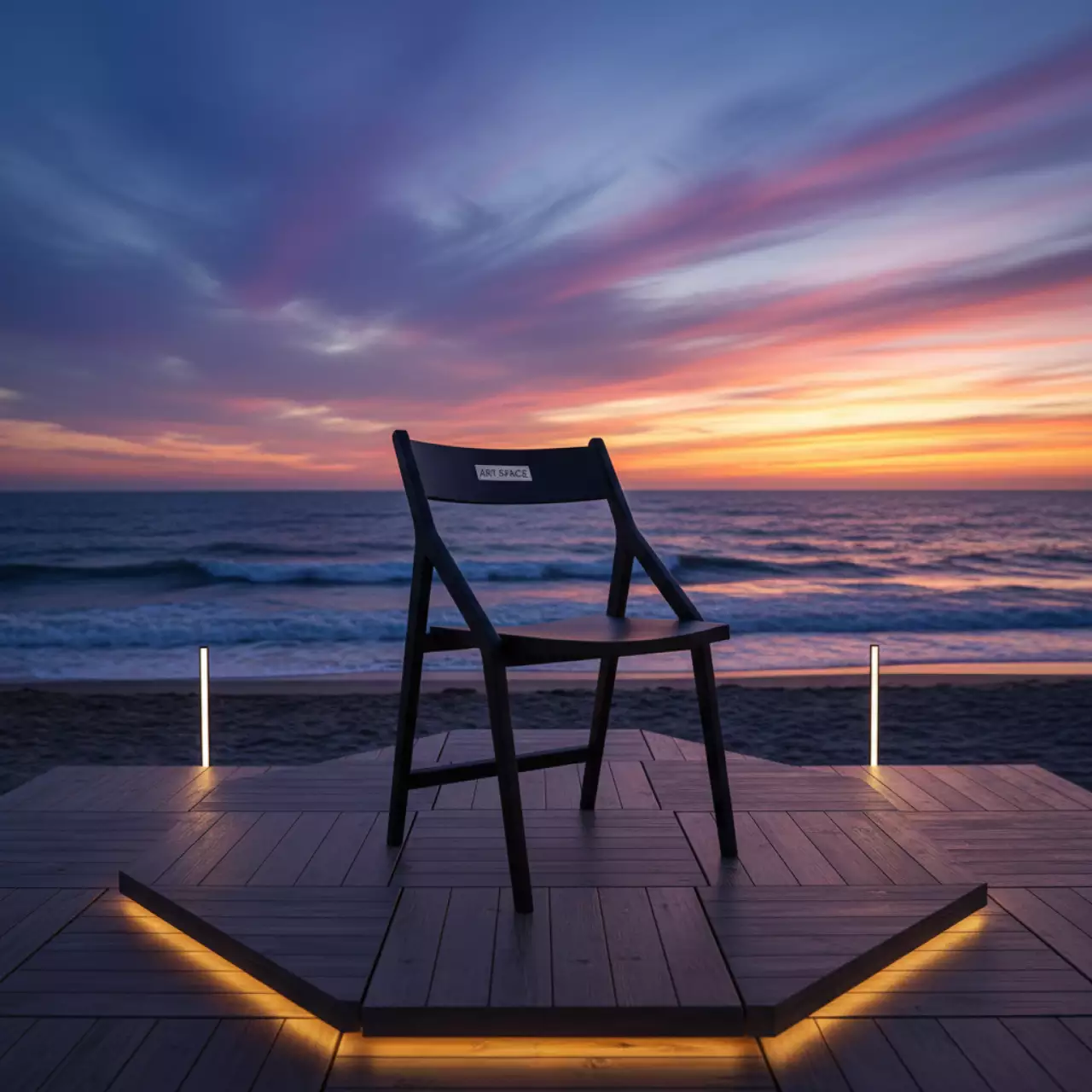 Аренда Стул Терье складной черный на пляже «Маяк» — ART SPACE