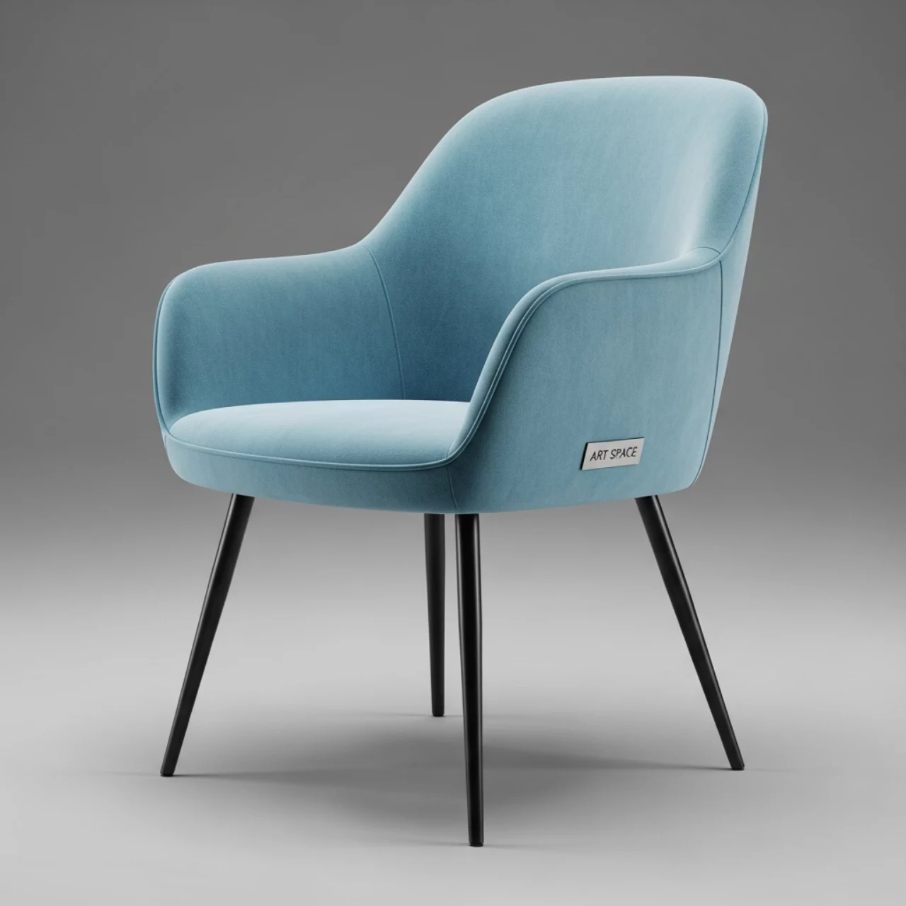 Аренда Стул Терра ножки черные велюр голубой в Green Flow Hotel — ART SPACE