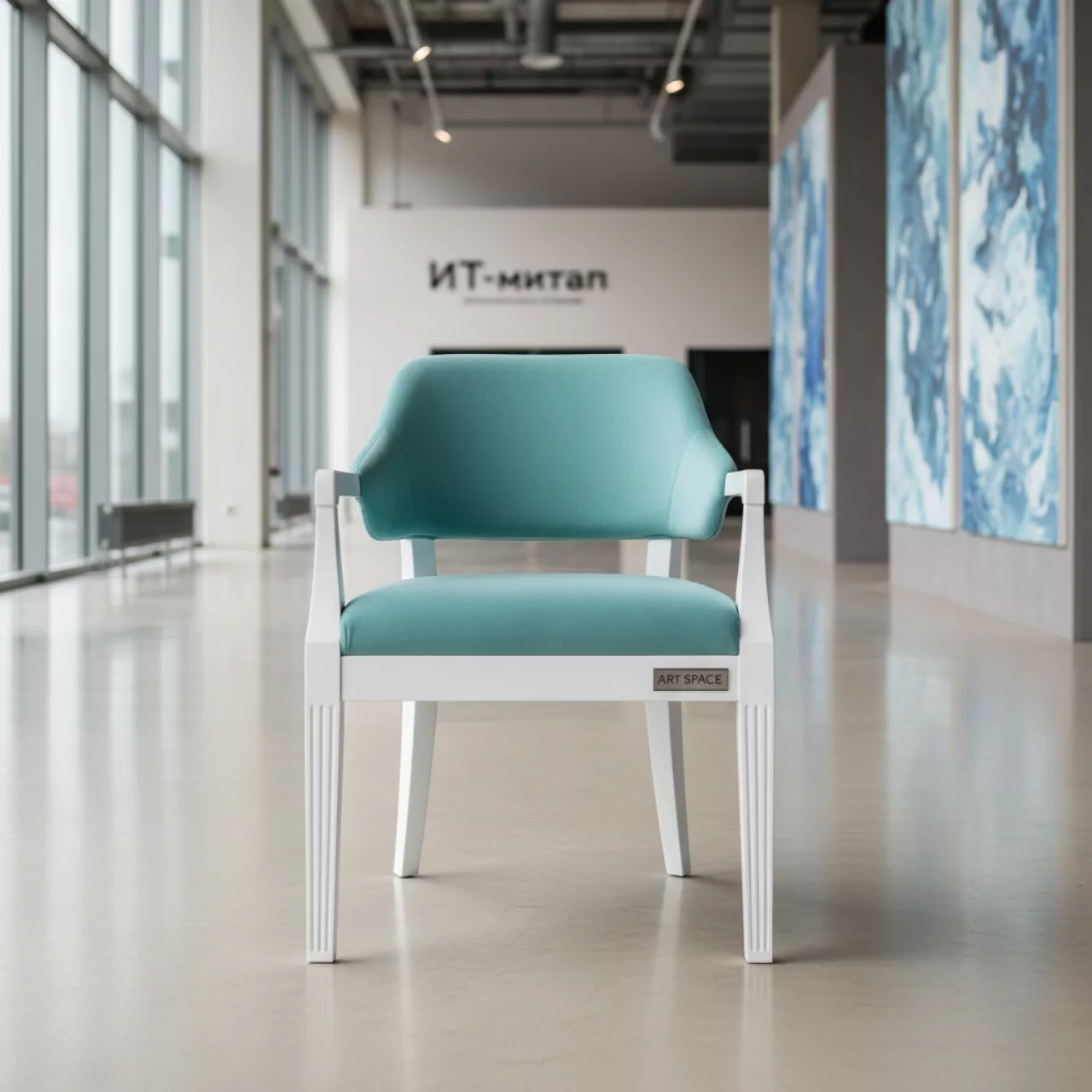 Аренда Стул Тони аквамарин белый вельвет в Omega Sirius — ART SPACE