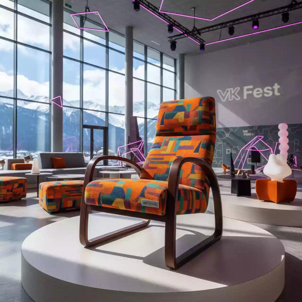 Аренда Стул Тони гобелен оранжевый в Rixos Krasnaya Polyana — ART SPACE