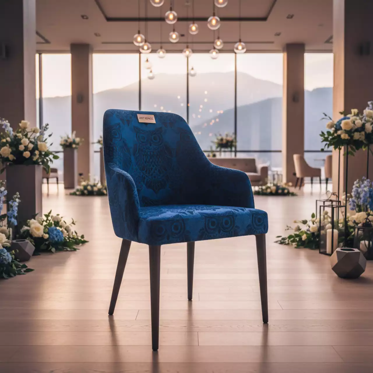 Аренда Стул Тони гобелен синие совы в Гранд Отель Поляна — ART SPACE