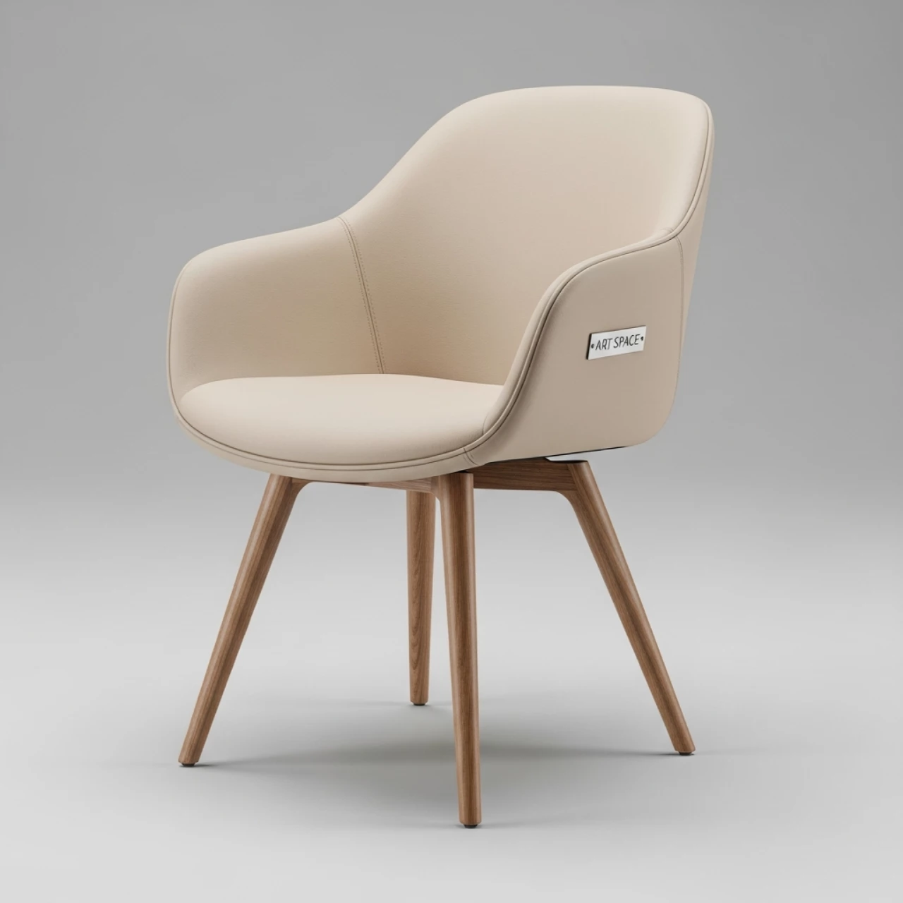 Аренда Стул Topas экокожа Luxa cream светло бежевый светлый орех в комплексе Sea Galaxy — ART SPACE