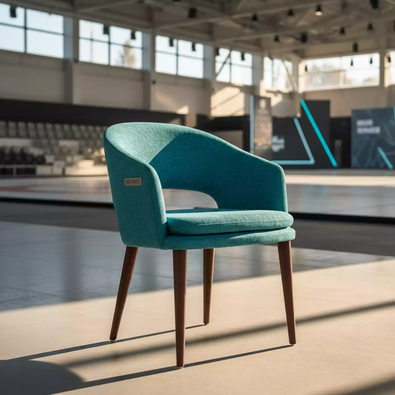 Аренда Стул Topas рогожка Montreal бирюзовый старинный орех в Керлинговом центре «Ледяной куб» — ART SPACE