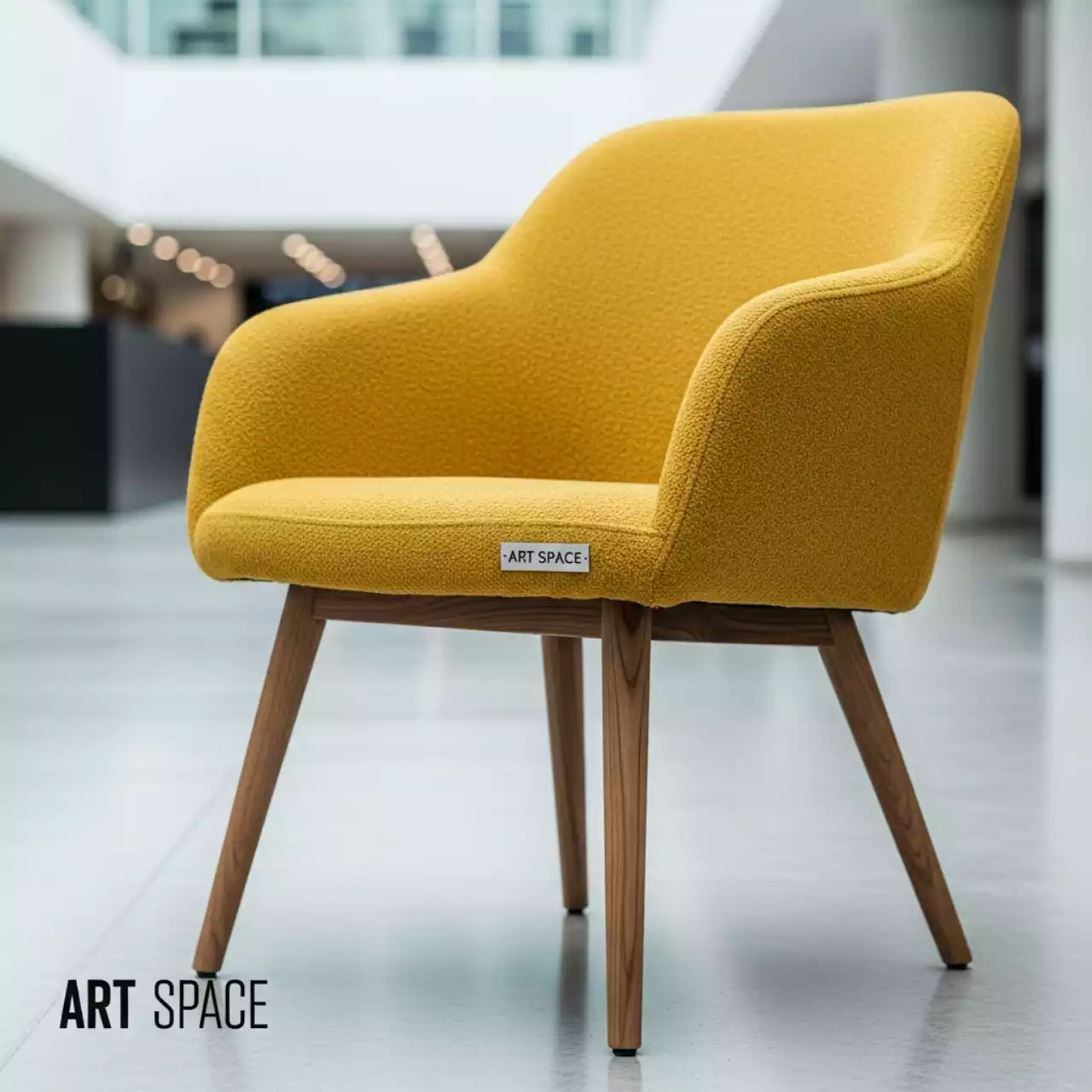 Аренда Стул Topas рогожка Montreal горчичный светлый орех в Университете «Сириус» — ART SPACE