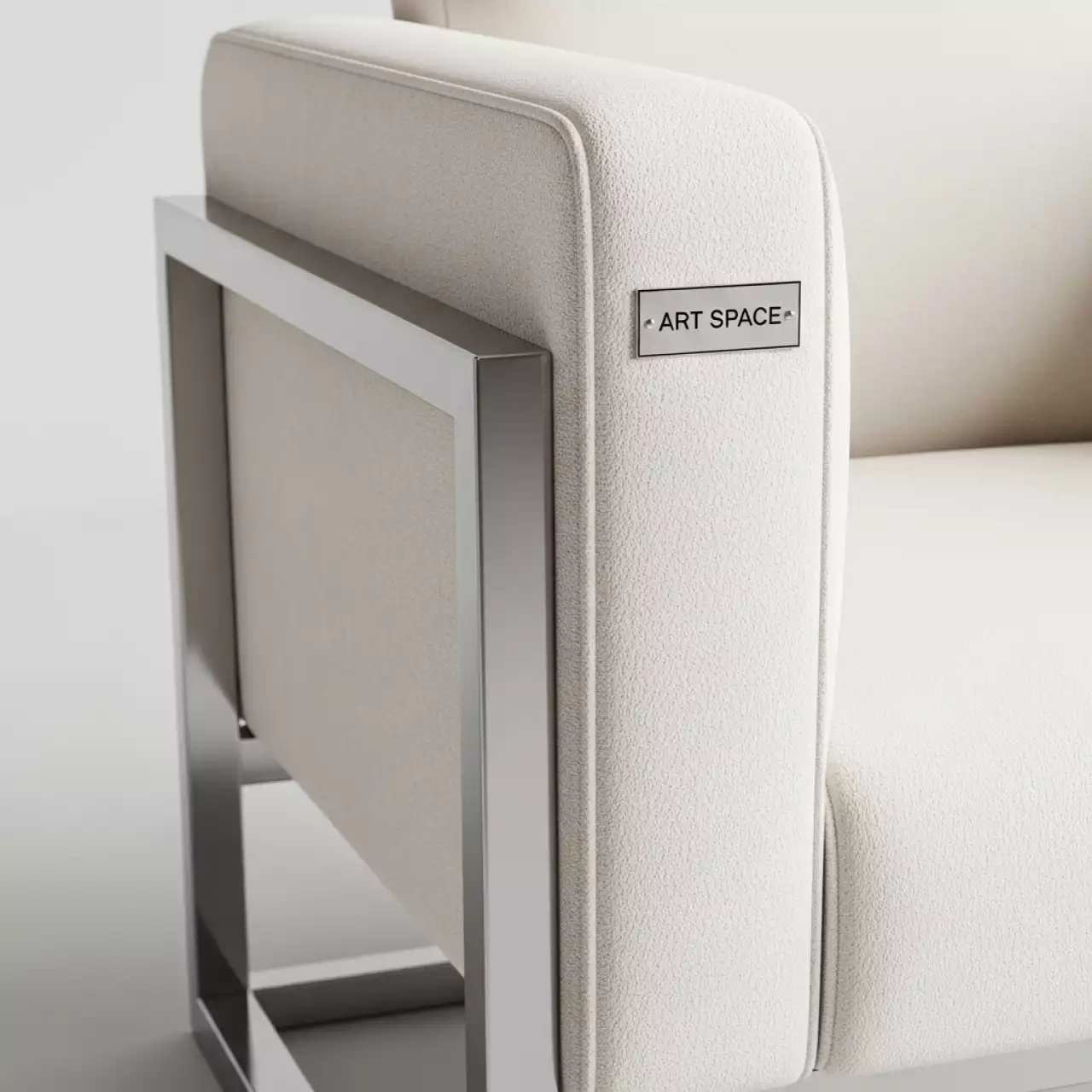 Аренда Стул Тотем серебряный белый теплый бархат в отеле Radisson Lazurnaya — ART SPACE