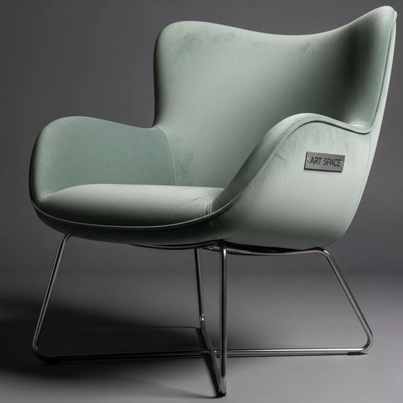 Аренда Стул Тотем серебряный мшистый бархат в Поляна 1389 Отель и Спа — ART SPACE