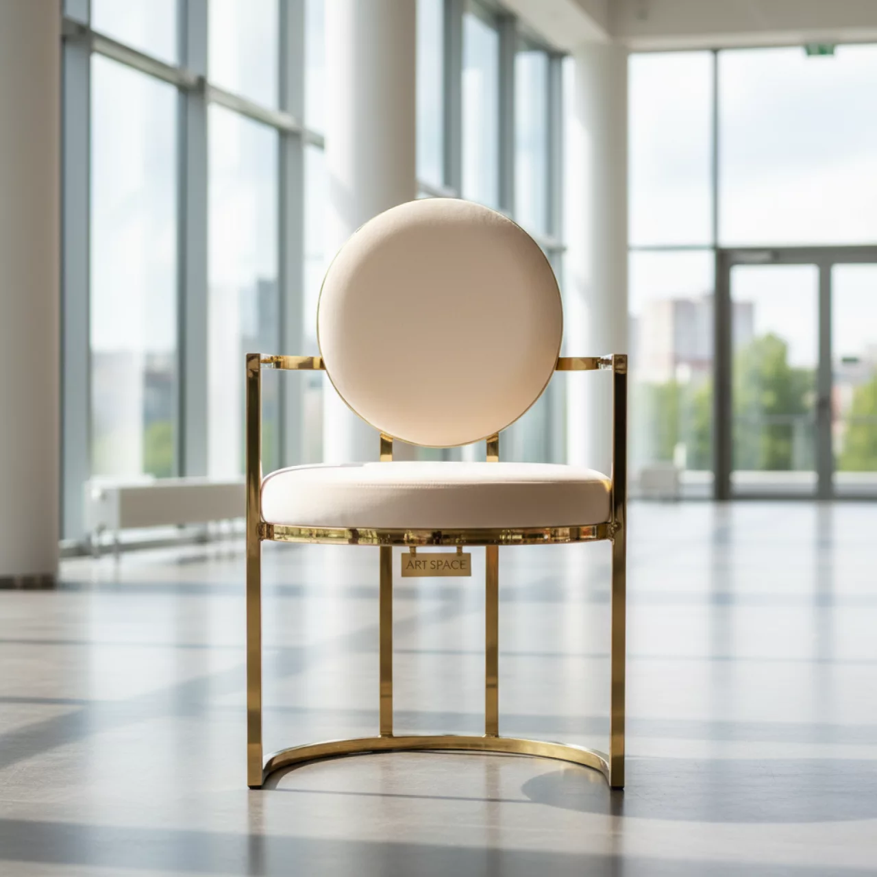 Аренда Стул Тотем золотой белый теплый бархат в Panorama by Mercure — ART SPACE