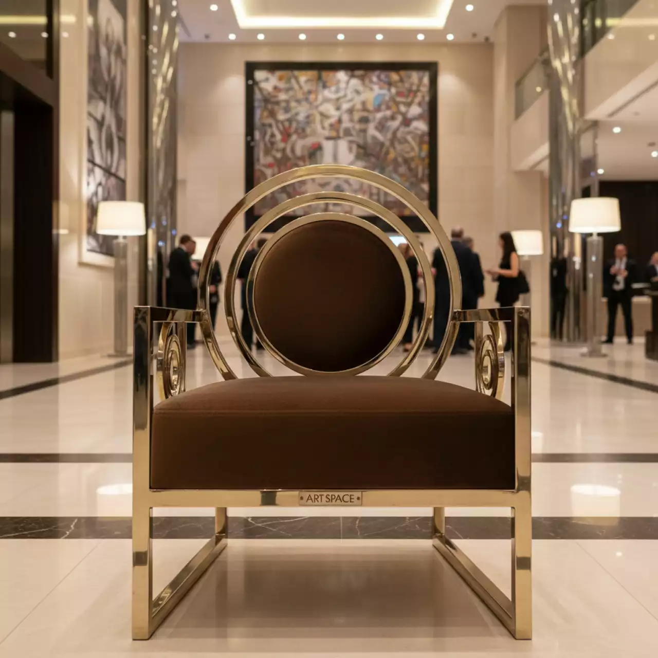 Аренда Стул Тотем золотой горький шоколад бархат в Mövenpick Hotel — ART SPACE