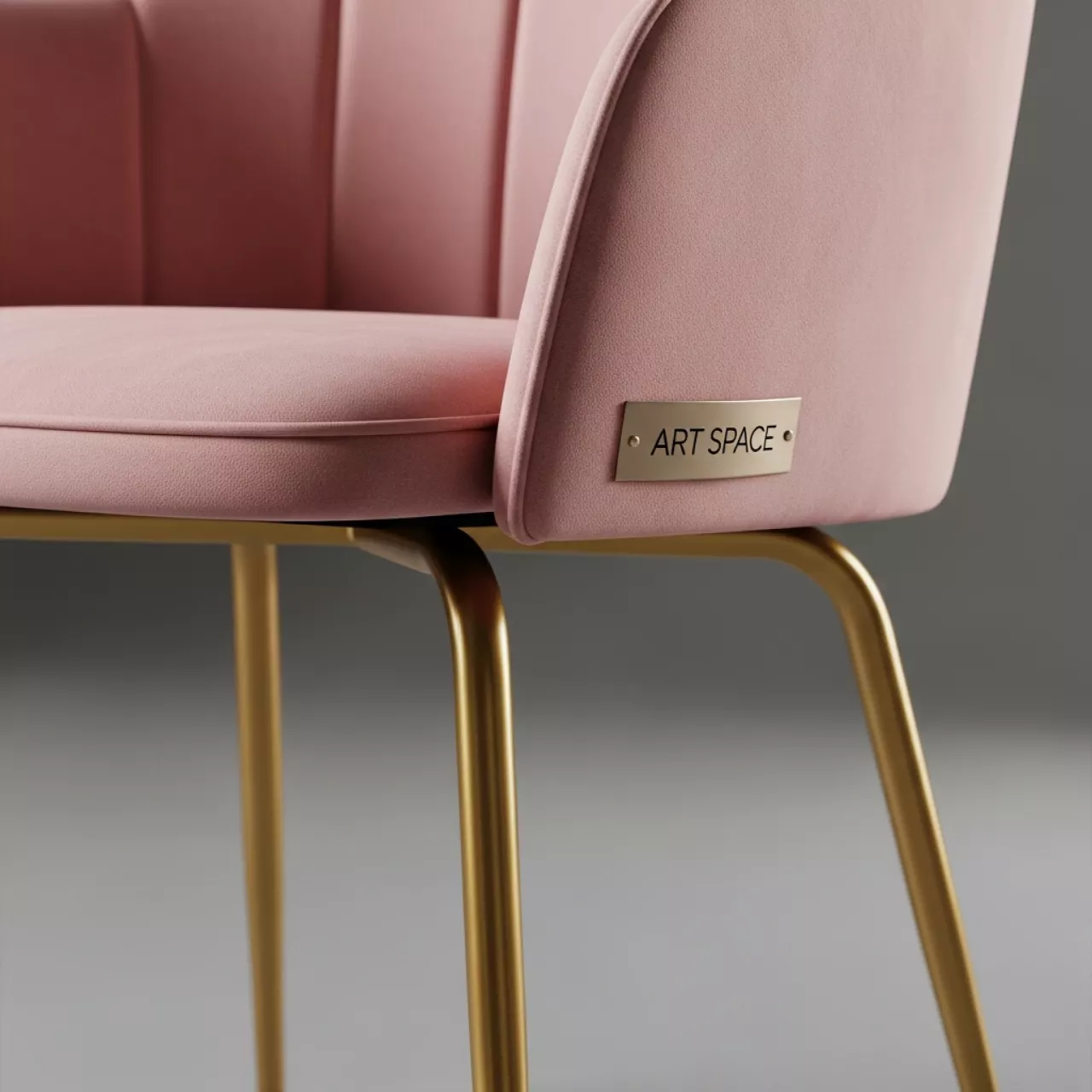 Аренда Стул Тотем золотой пыльно розовый бархат в отеле «Богатырь» — ART SPACE