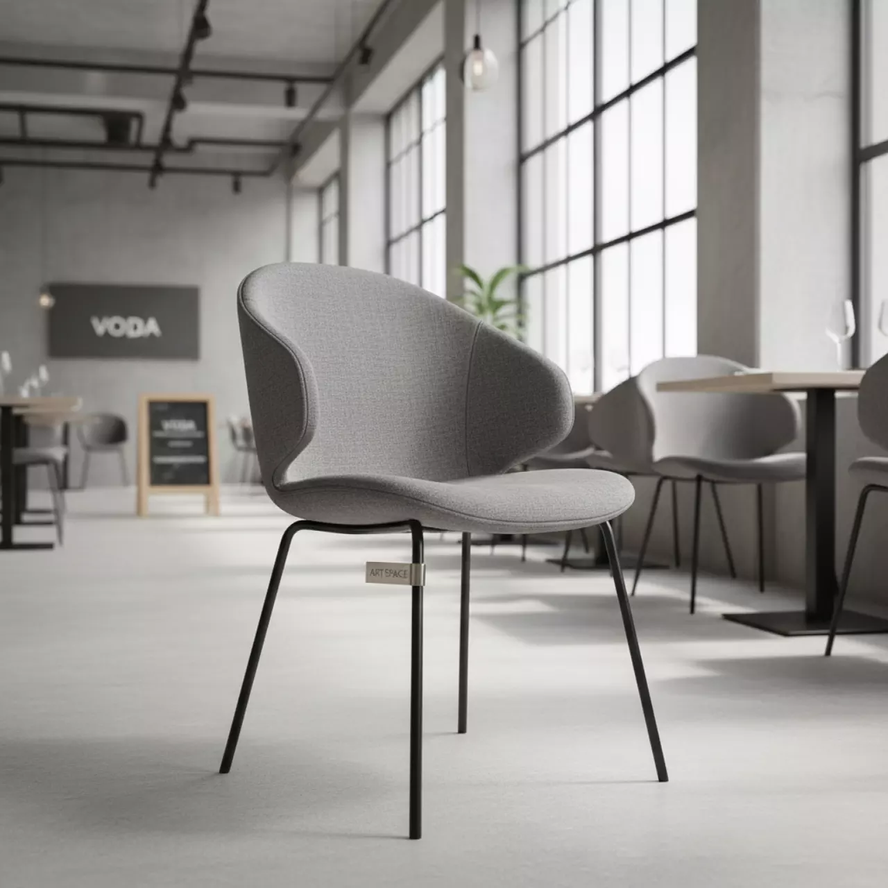 Аренда Стул Turin серый черные ножки в ресторане «Voda» — ART SPACE