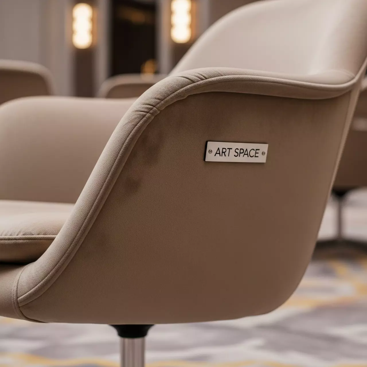 Аренда Стул Тюльпан бежевый велюр металлическое основание в отеле «Звездный» — ART SPACE