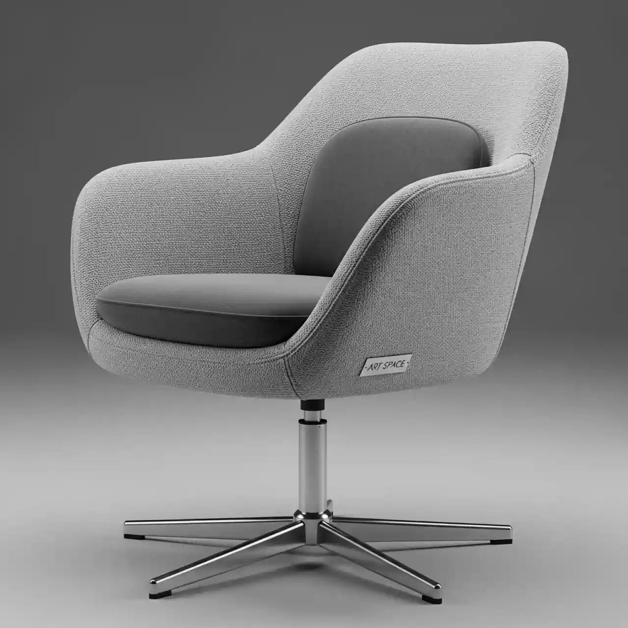 Аренда Стул Тюльпан на поворотном основании рогожка Melange спинка велюр Симпл внутренняя часть в ресторане «Сыроварня» — ART SPACE