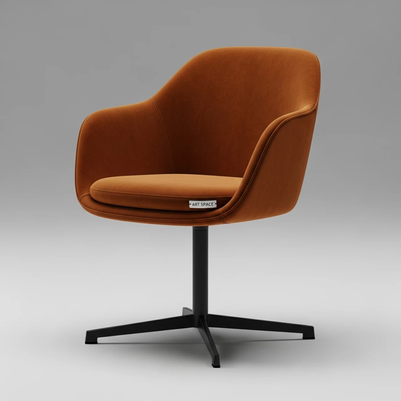 Аренда Стул Тюльпан вельвет коричневый ножки черные в Grand Karat Sochi — ART SPACE