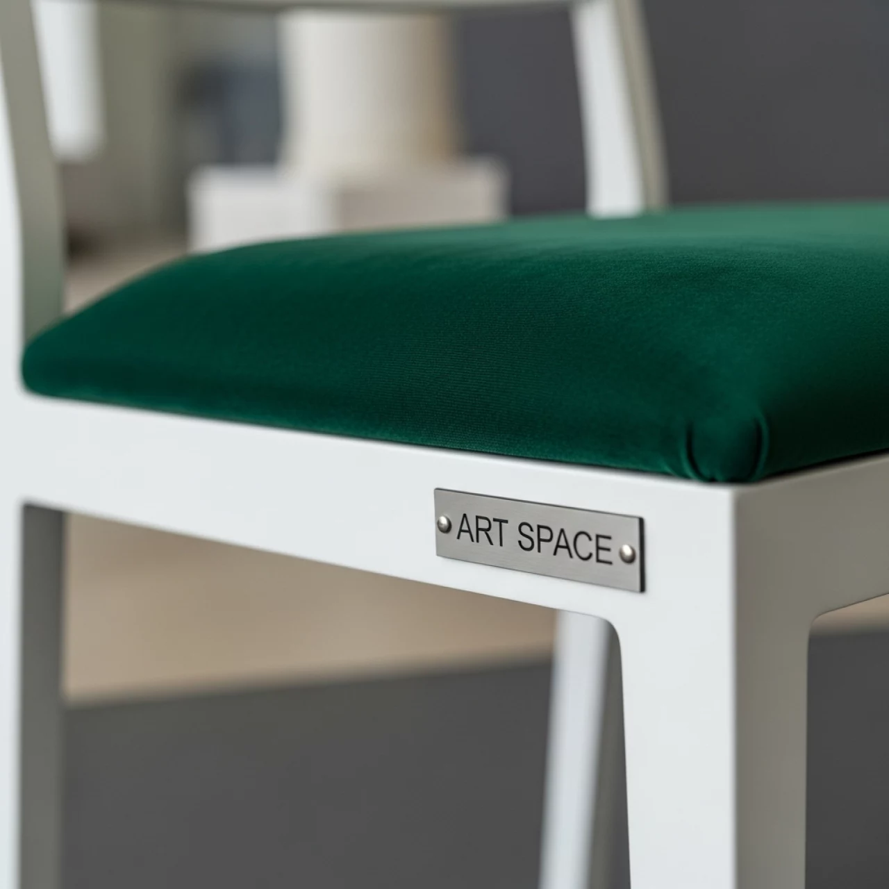 Аренда Стул Унисон белый с изумрудной бархатной подушкой в санатории «Черноморье» — ART SPACE