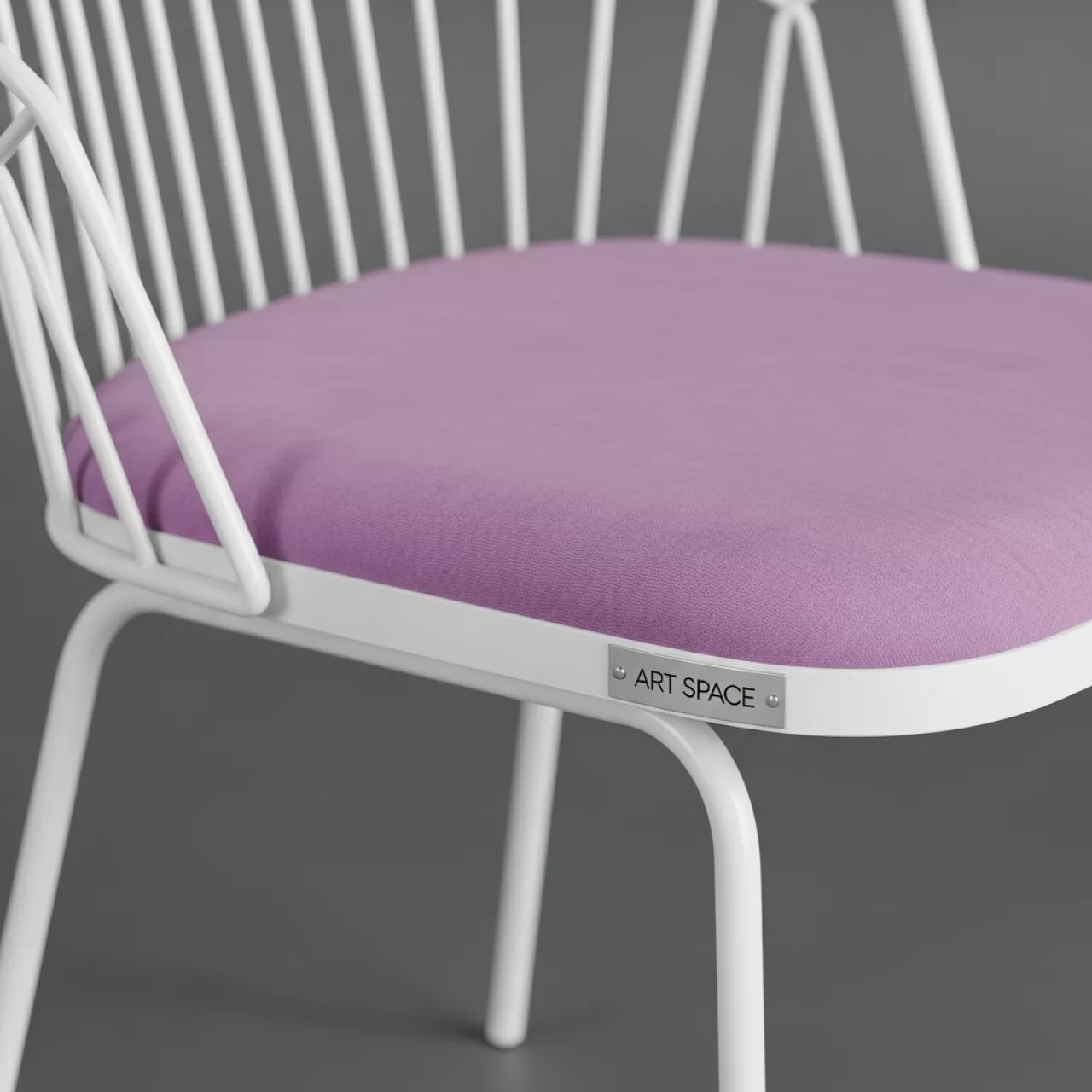 Аренда Стул UNISON белый с лиловой бархатной подушкой в Cosmos Sochi Hotel — ART SPACE