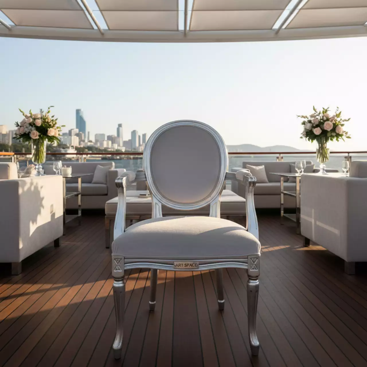 Аренда Стул Вашингтон серебряный Морпорт Сочи — ART SPACE