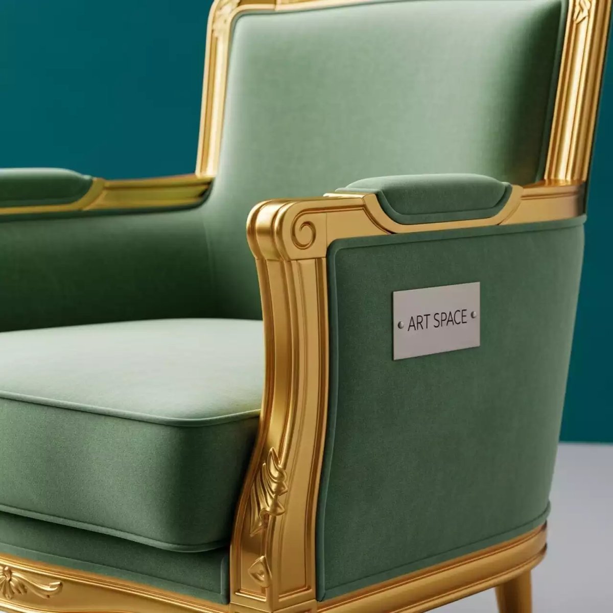 Аренда Стул Вашингтон золотой подушки пыльно зеленые из бархата на курорте «Газпром» (Альпика) — ART SPACE