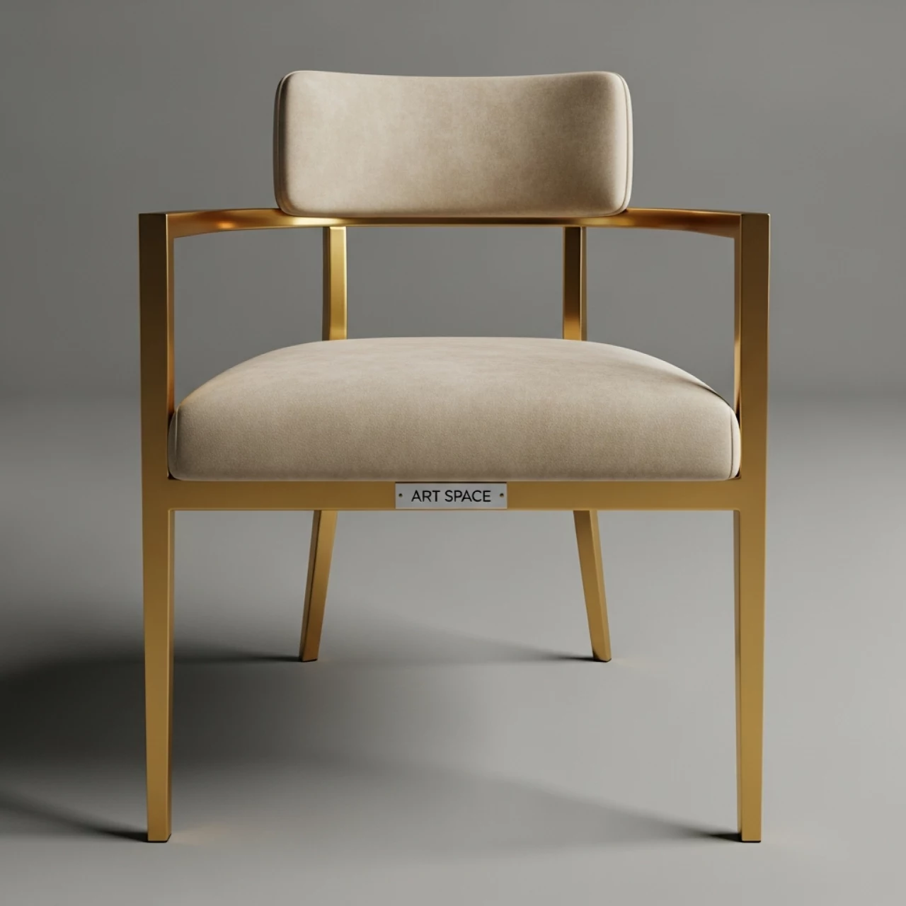 Аренда Стул велюр бежевый каркас золото Квин в Mövenpick Hotel — ART SPACE
