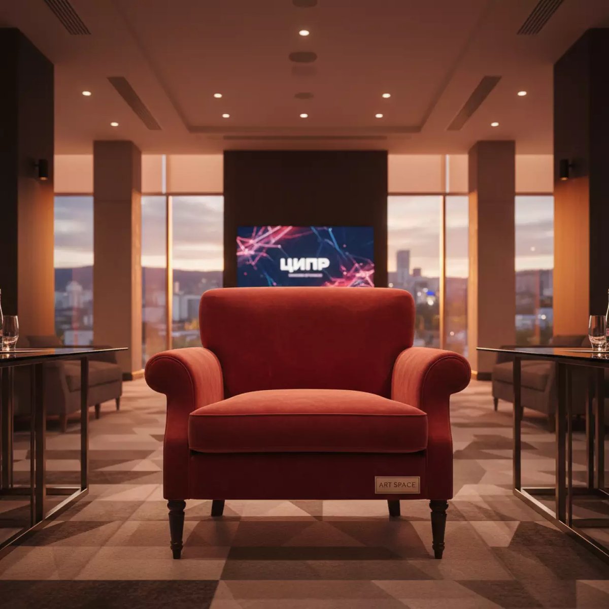 Аренда Стул велюр красный Одди в Cosmos Sochi Hotel — ART SPACE