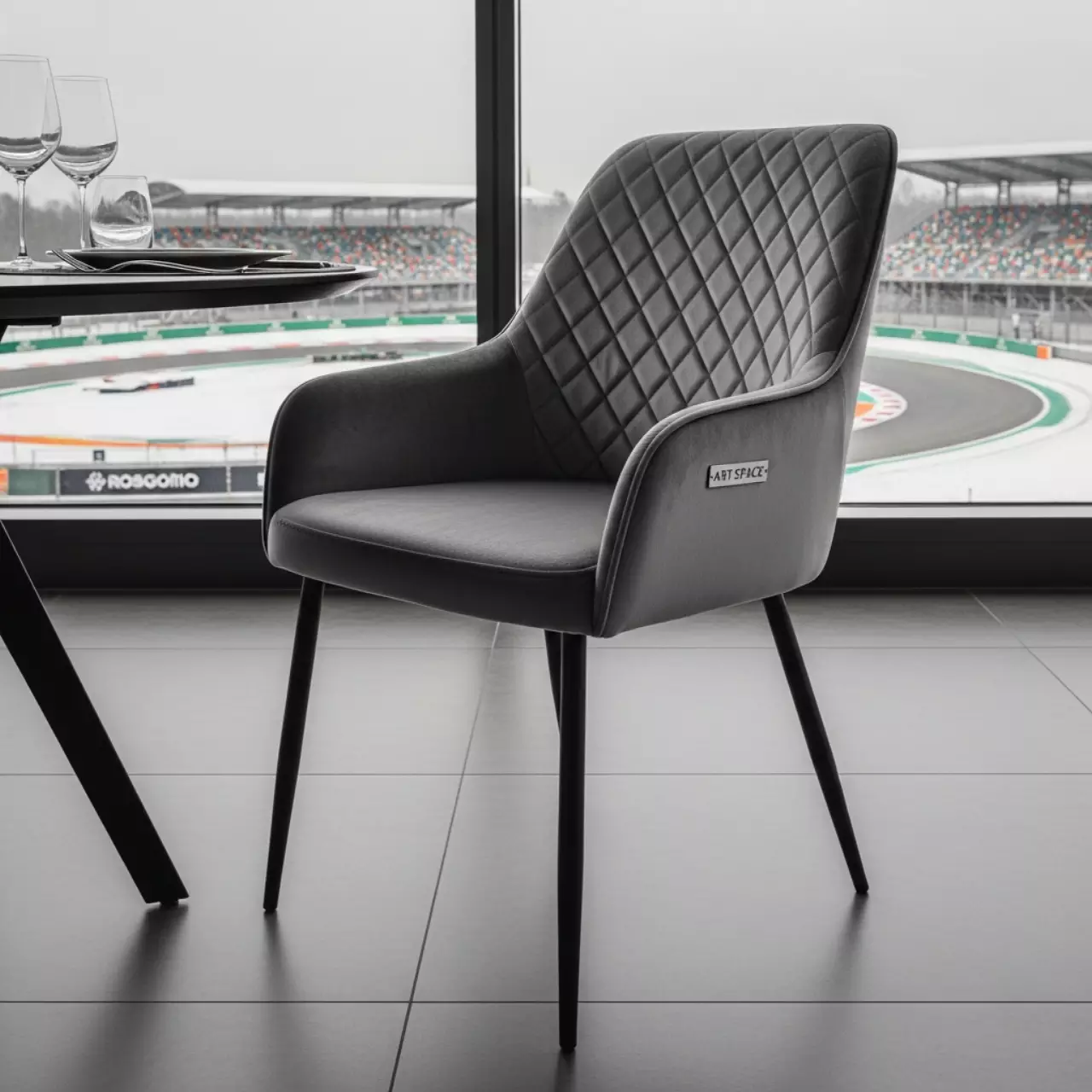 Аренда Стул велюр серый Одди Diamond в ресторане «Sanremo» — ART SPACE