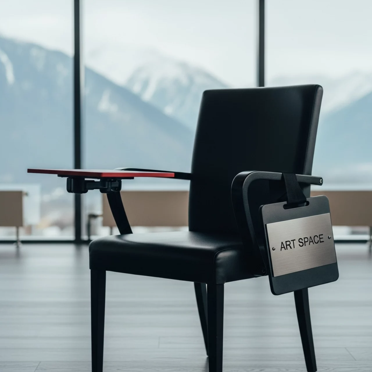 Аренда Стул Venezia BLACK на ножках с подлокотниками и столиком красный в Radisson Hotel Rosa Khutor — ART SPACE