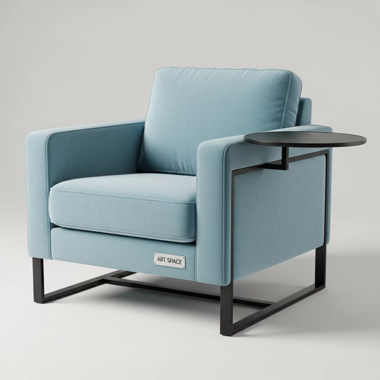 Аренда Стул Venezia с ножками подлокотниками и столиком BLACK голубой на вилле «Анна» — ART SPACE