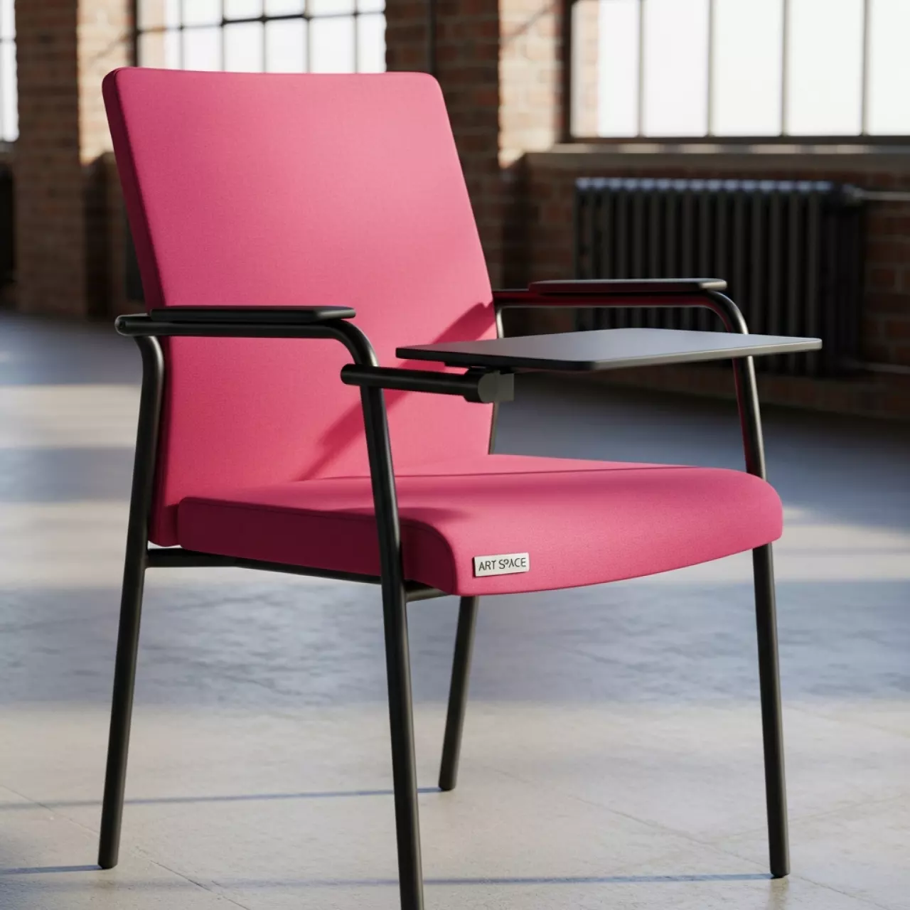 Аренда Стул Venezia с ножками подлокотниками и столиком черный малиновый в лофте «Студия 21» — ART SPACE