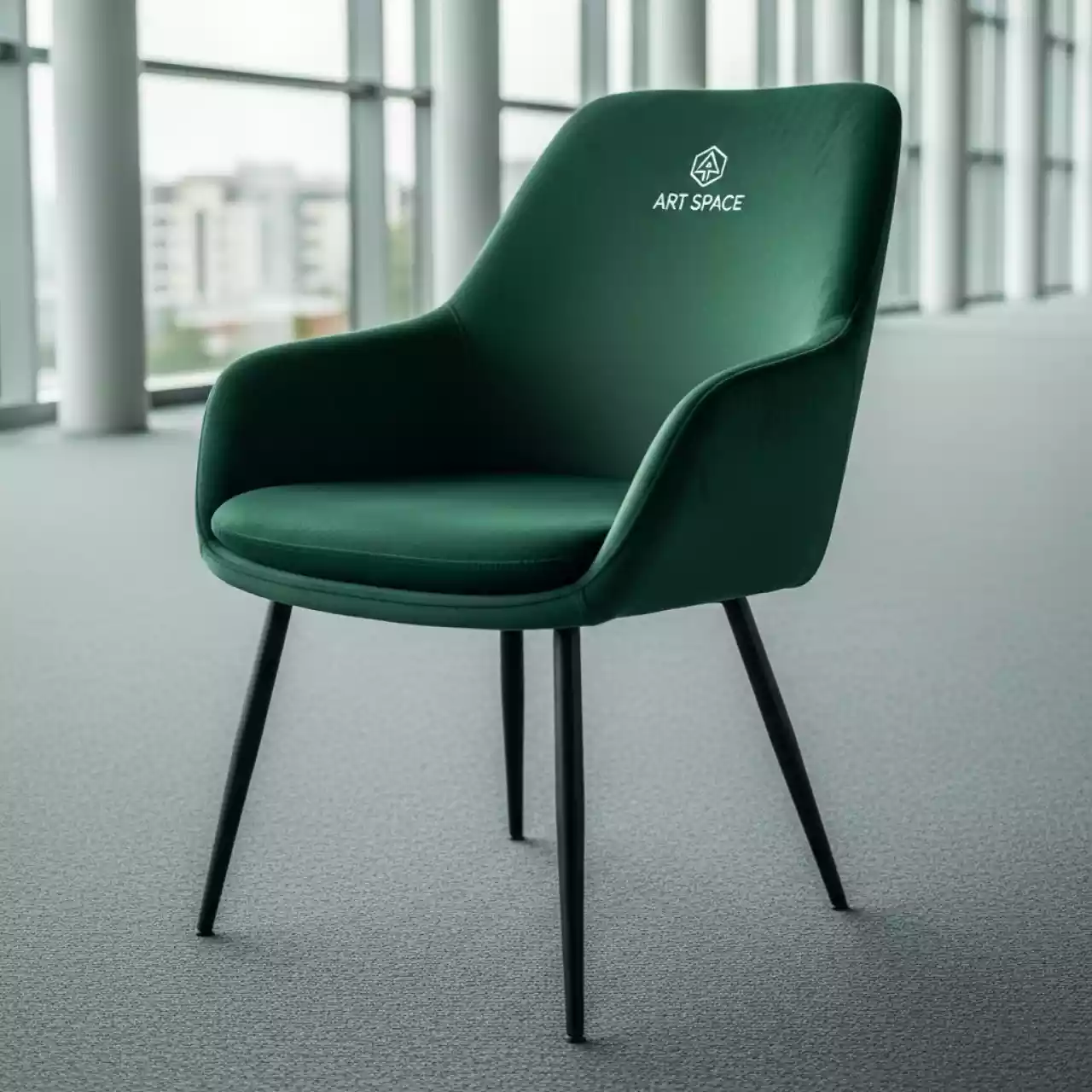 Аренда Стул Vente Velutto велюр с логотипом зеленый в Radisson Blu Resort & Congress Centre — ART SPACE