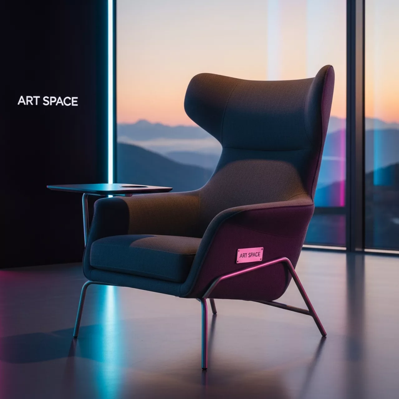 Аренда Стул Vicenza на ножках с подлокотниками и столиком темно серый в Green Flow Hotel — ART SPACE