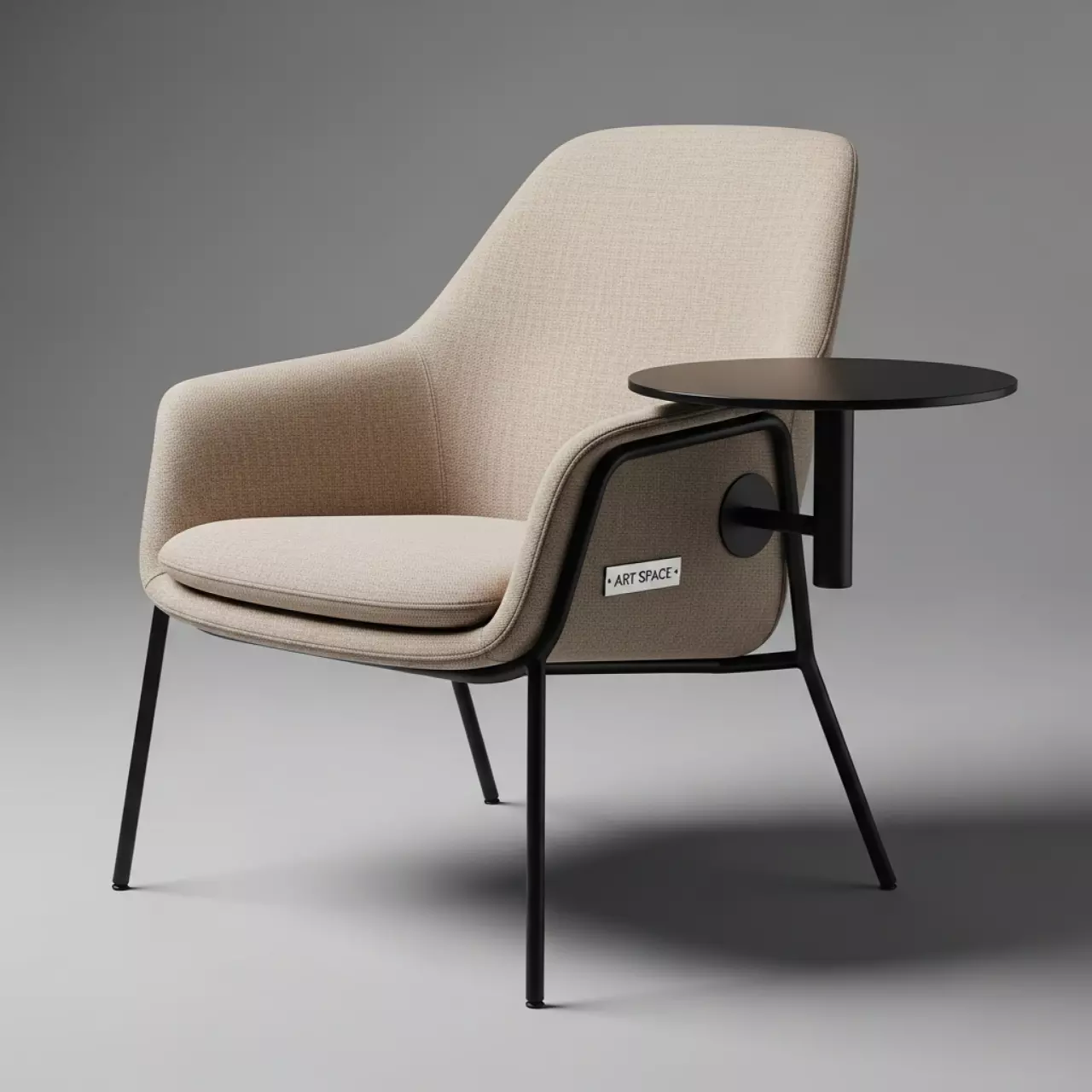 Аренда Стул Vicenza на ножках с подлокотниками столик black бежевый в комплексе Sea Galaxy — ART SPACE