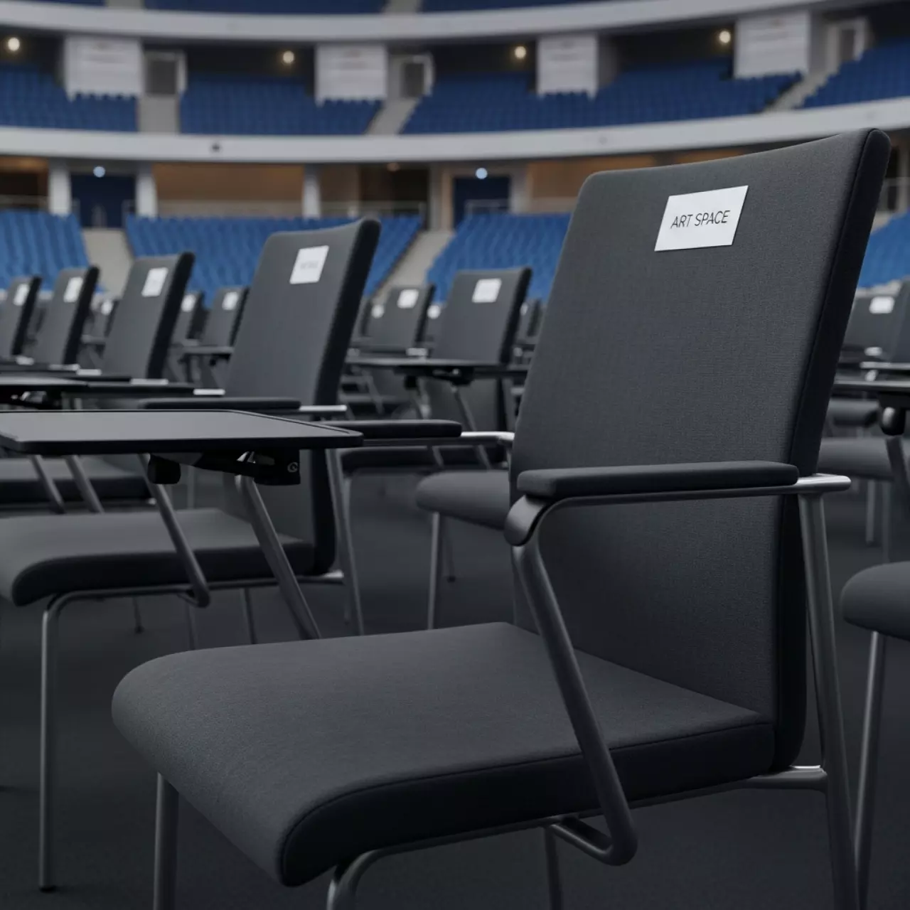 Аренда Стул Vicenza с подлокотниками и столиком темно серый на арене «Фишт» — ART SPACE